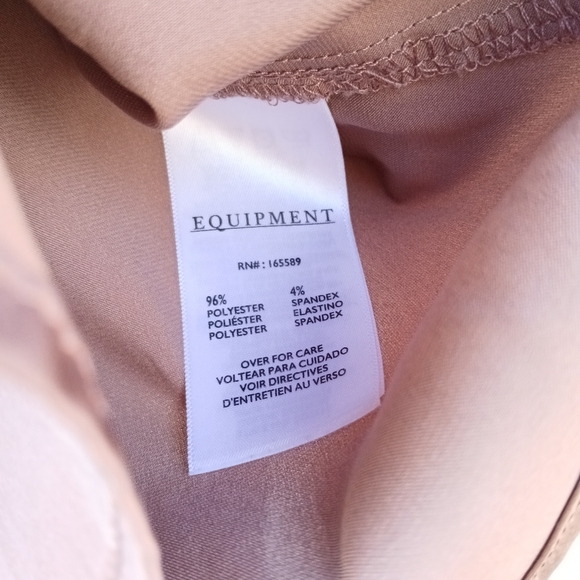 Equipment Satin Button Down Shirt XS Taupe - Picture 4 of 5